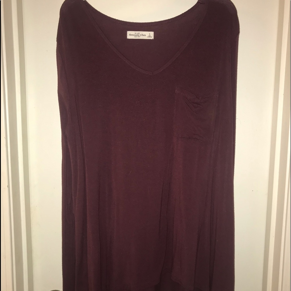 Comfy soft burgundy long sleeve top